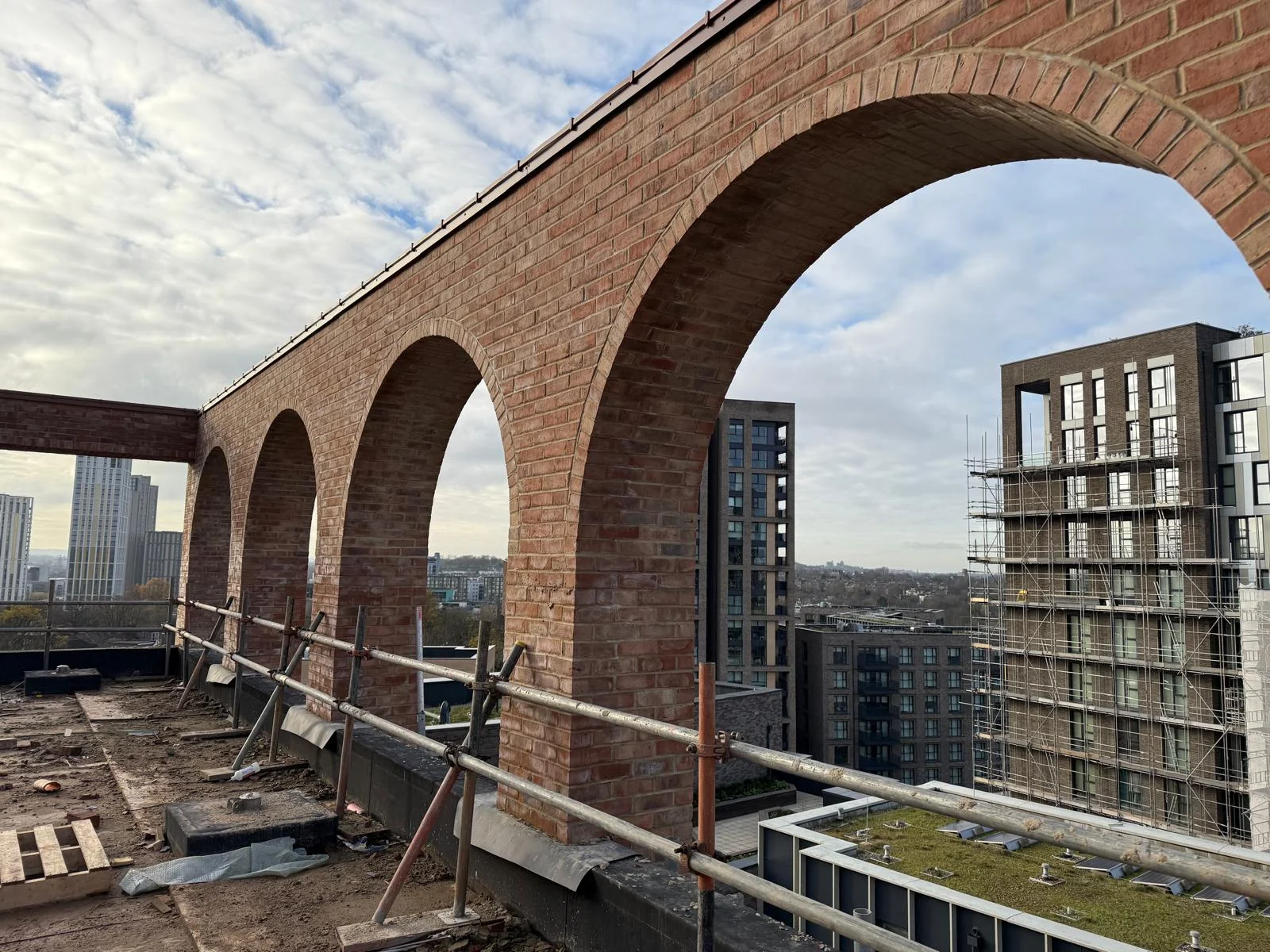 london skyline through specialist brick arch lintel